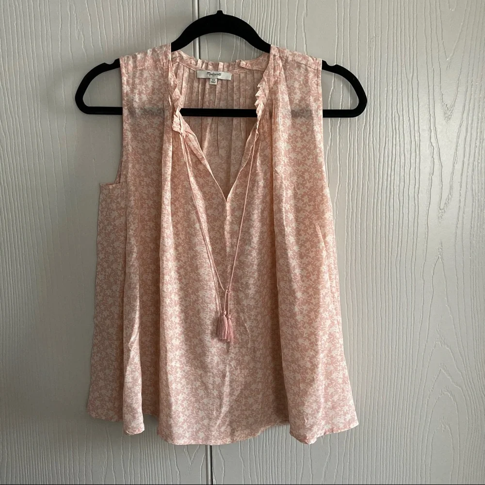 Madewell Bellshift Nightlily Pink Silk Blouse Size XS - Picture 2 of 9